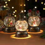 Christmas Lantern Glass Dome Warm LED & Battery Operated