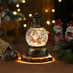 Christmas Lantern Glass Dome Warm LED & Battery Operated