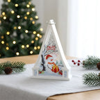 Christmas Lantern Glass & Metal Reindeer Motif