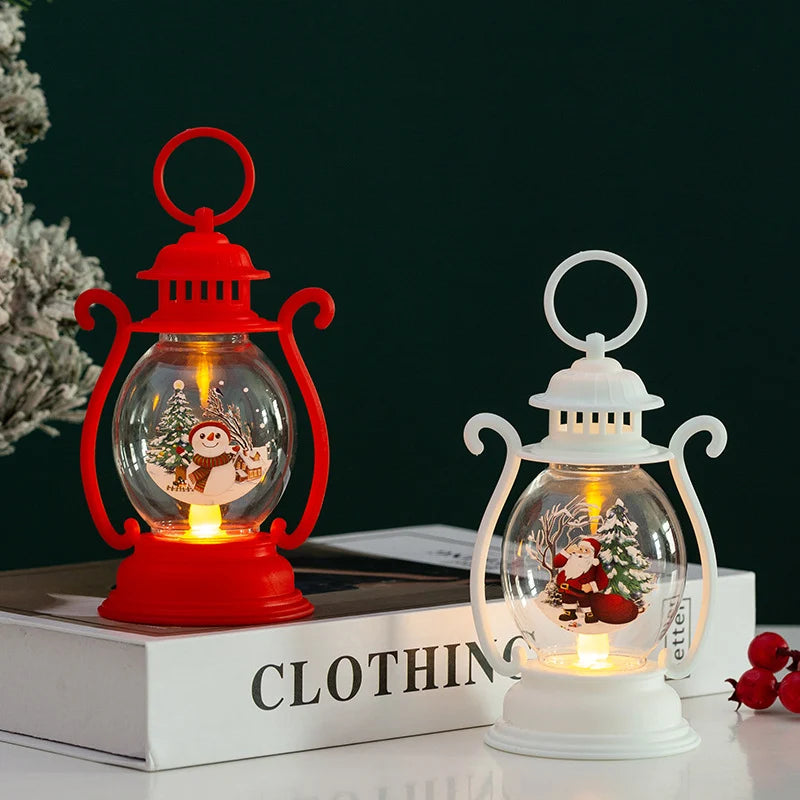 Christmas Lantern Glass & Metal Warm Glow