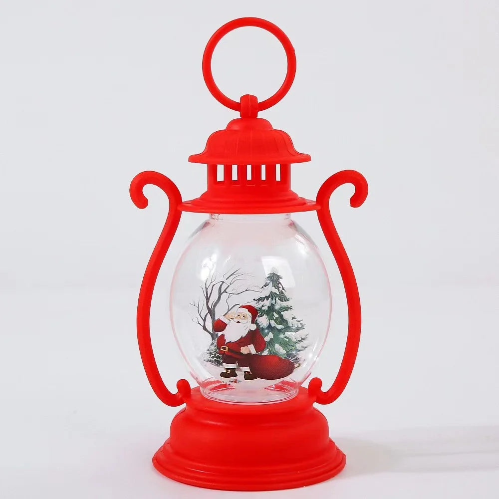 Christmas Lantern Glass & Metal Warm Glow