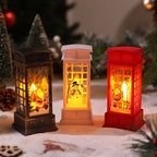 Christmas Lantern Hand Painted Snowman Warm White Light