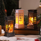 Christmas Lantern Hand Painted Snowman Warm White Light
