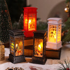 Christmas Lantern Hand Painted Snowman Warm White Light
