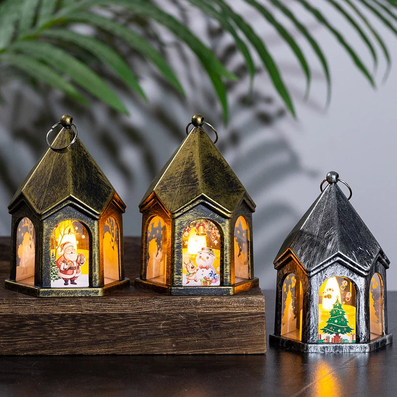 Christmas Lantern House-Shaped LED Flameless Warm Glow
