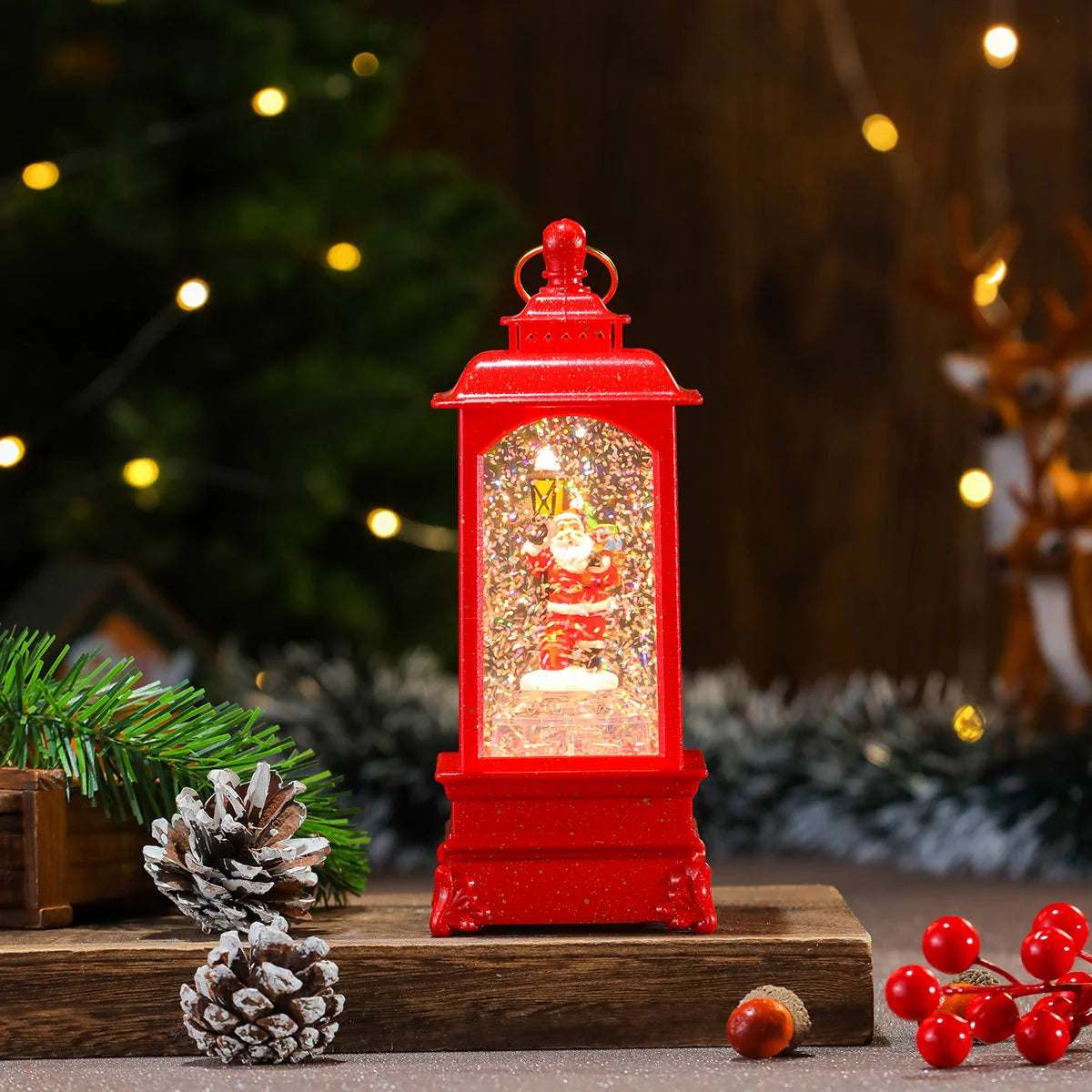 Christmas Lantern Illuminated & Musical Battery Powered
