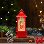 Christmas Lantern Illuminated Snow Globe Santa Scene