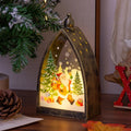Christmas Lantern Integrated LED Santa & Trees