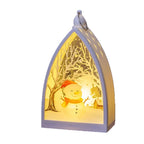 Christmas Lantern Integrated LED Santa & Trees