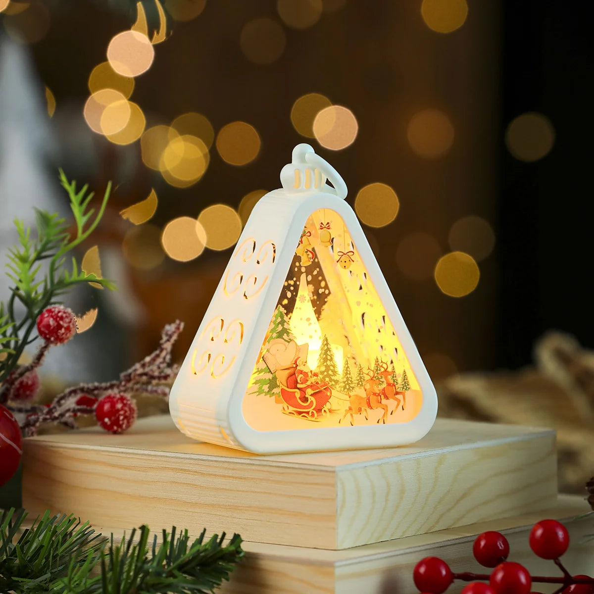 Christmas Lantern LED Festive Scene Indoor & Outdoor