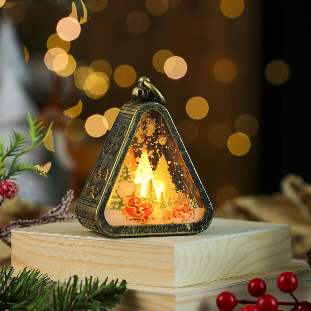 Christmas Lantern LED Festive Scene Indoor & Outdoor