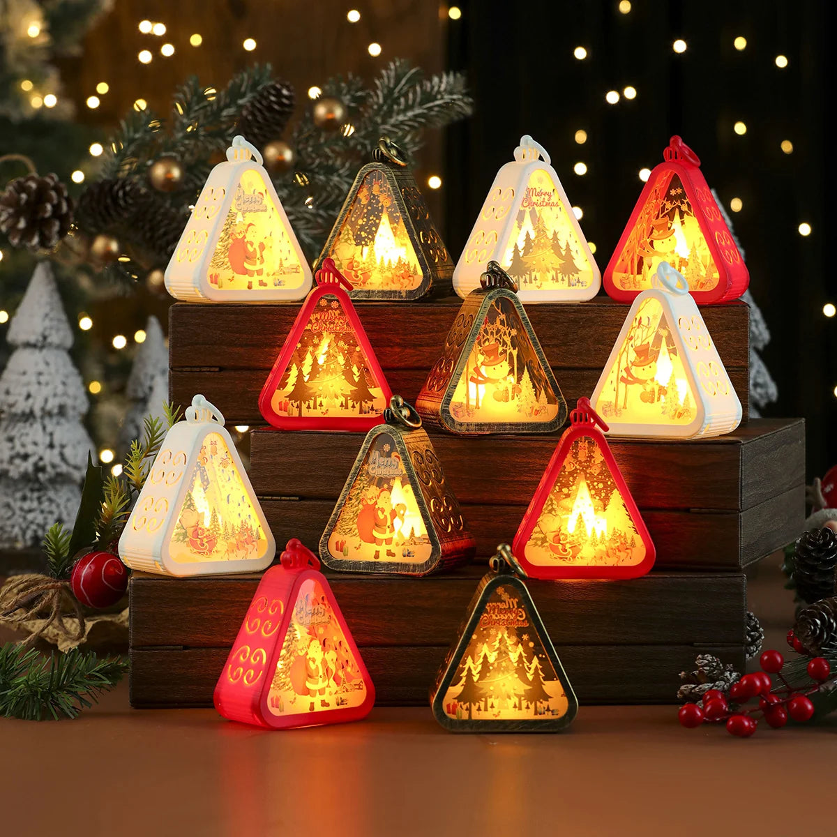 Christmas Lantern LED Festive Scene Indoor & Outdoor