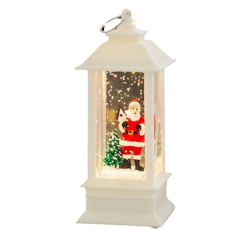 Christmas Lantern LED Santa Snow Scene