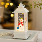 Christmas Lantern LED & Snow Effect Santa Scene