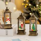 Christmas Lantern LED & Snow Effect Tabletop