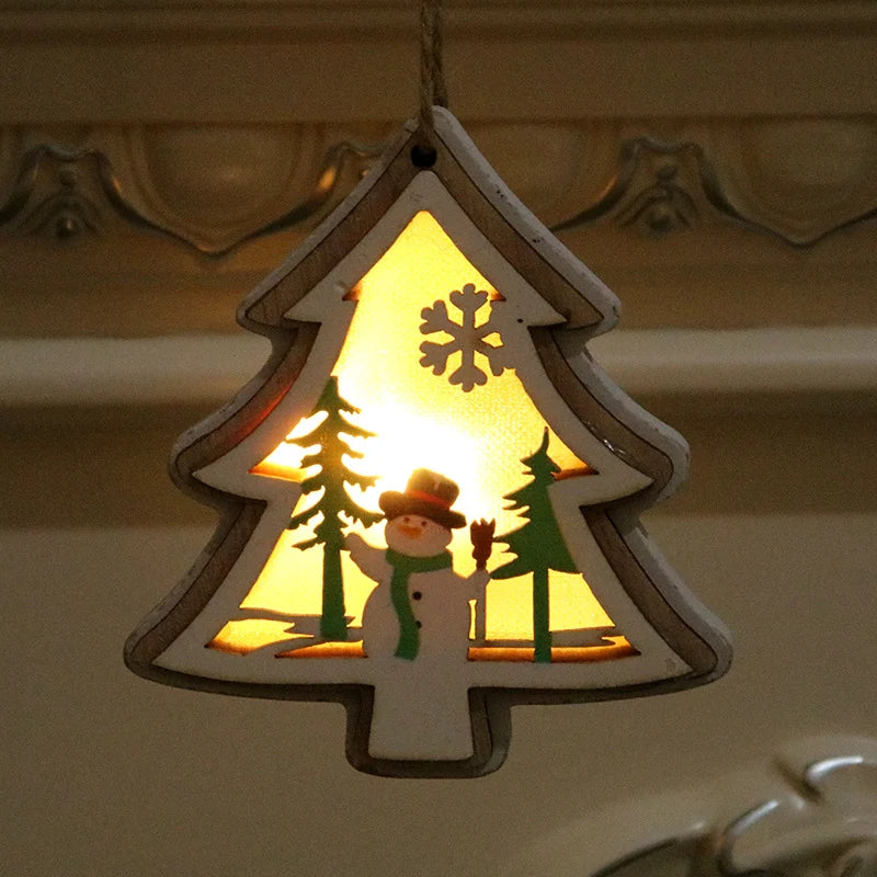 Christmas Lantern LED Soft Glow Santa Scene