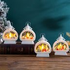 Christmas Lantern LED Weather-Resistant Metal & Glass