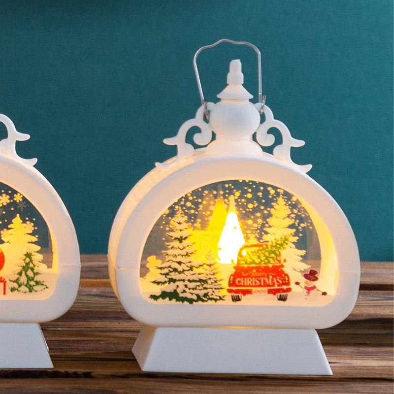 Christmas Lantern LED Weather-Resistant Metal & Glass