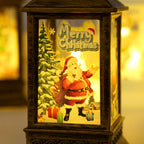 Christmas Lantern Metal Frame Santa & Gifts Graphic