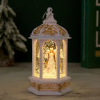 Christmas Lantern Movable Santa Warm LED