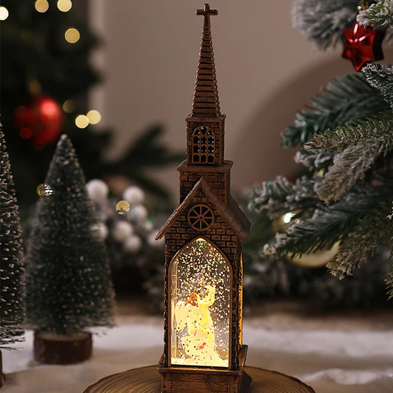 Christmas Lantern Movable Santa Warm White LED