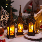 Christmas Lantern Movable Santa Warm White LED