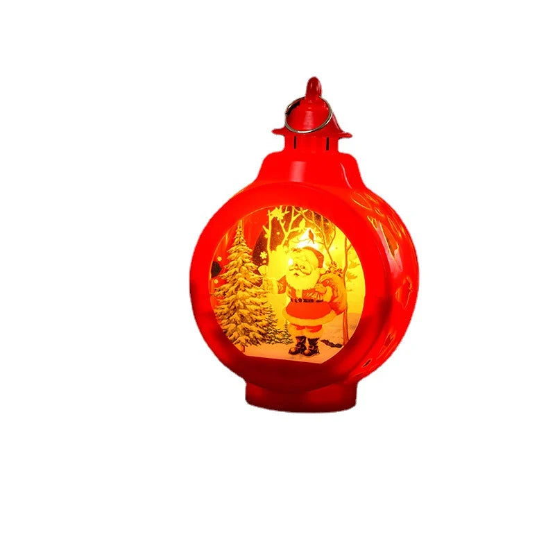 Christmas Lantern Nostalgic Deer Scene Soft LED