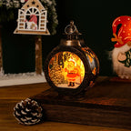 Christmas Lantern Nostalgic Deer Scene Soft LED