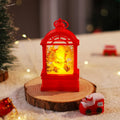 Christmas Lantern Nostalgic Santa Motif Warm Internal Lighting Portable Handle