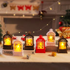 Christmas Lantern Nostalgic Santa Motif Warm Internal Lighting Portable Handle