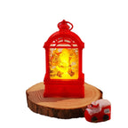 Christmas Lantern Nostalgic Santa Motif Warm Internal Lighting Portable Handle