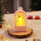 Christmas Lantern Nostalgic Santa Motif Warm Internal Lighting Portable Handle