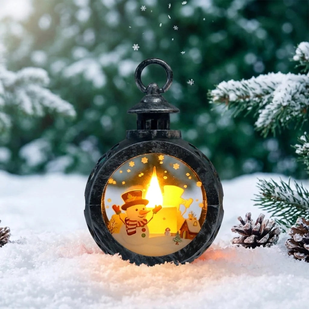 Christmas Lantern Realistic LED Flame Indoor & Outdoor