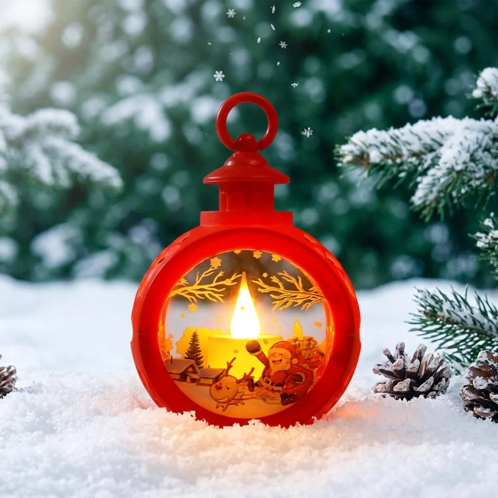 Christmas Lantern Realistic LED Flame Indoor & Outdoor