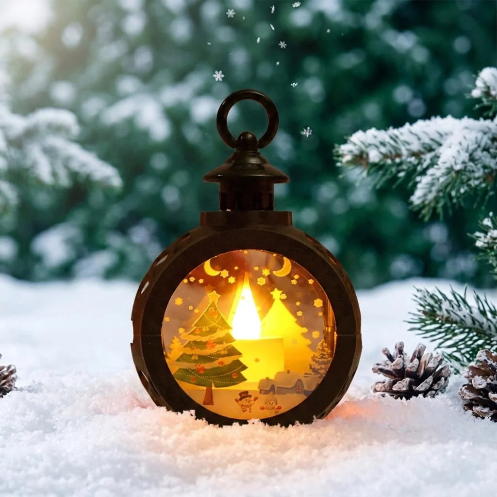 Christmas Lantern Realistic LED Flame Indoor & Outdoor