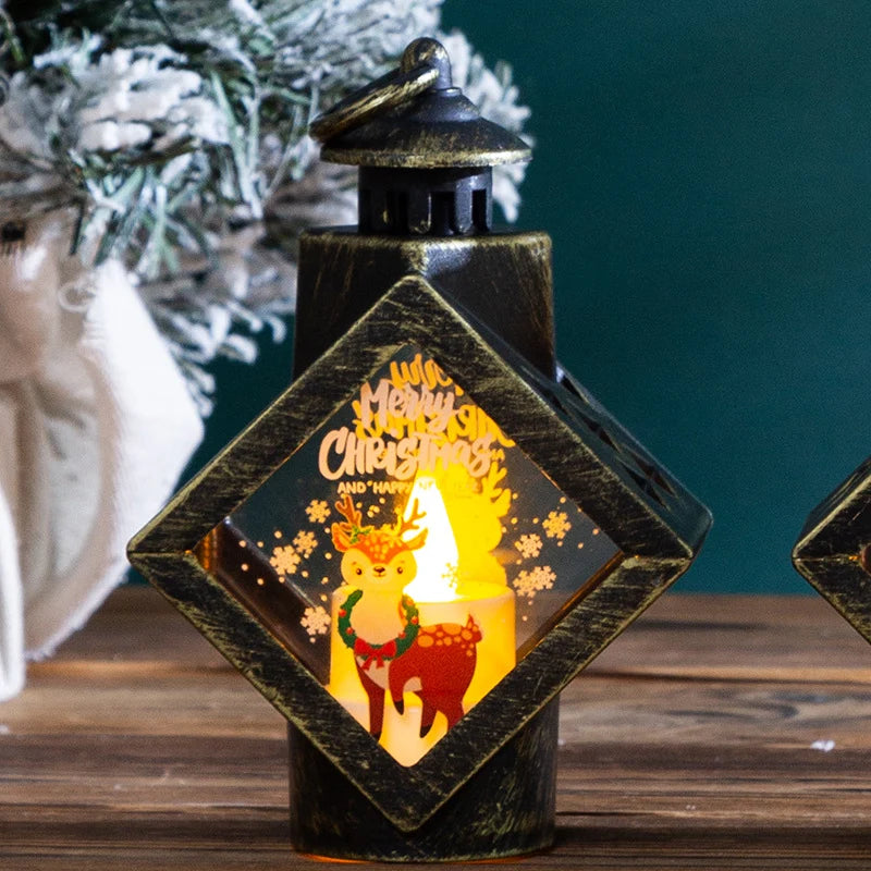 Christmas Lantern Reindeer Snowflake Metal Indoor & Outdoor