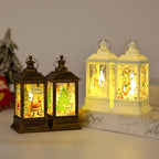 Christmas Lantern Santa & Gifts Indoor Bronze Or White