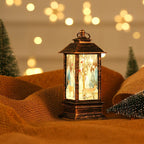 Christmas Lantern Santa Motif Warm Ambient Glow