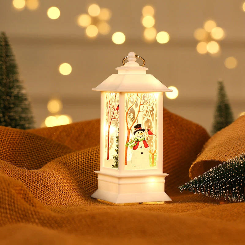 Christmas Lantern Santa Motif Warm Ambient Glow