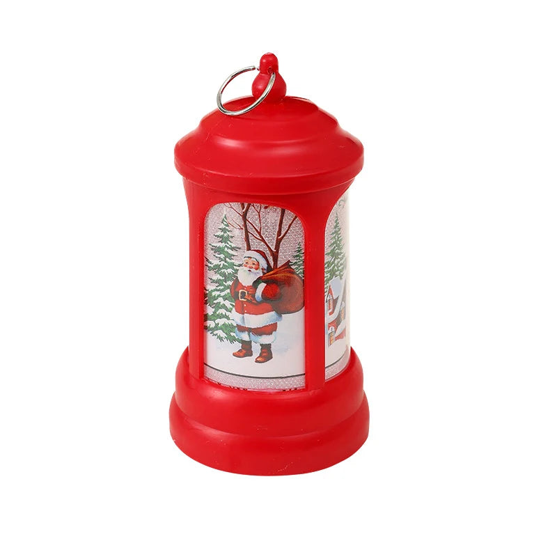 Christmas Lantern Santa Motif Warm LED Hanging Hook