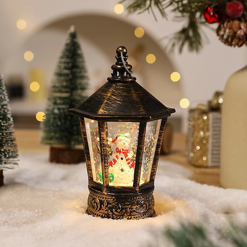 Christmas Lantern Santa Motif Warm LED Hanging Hook