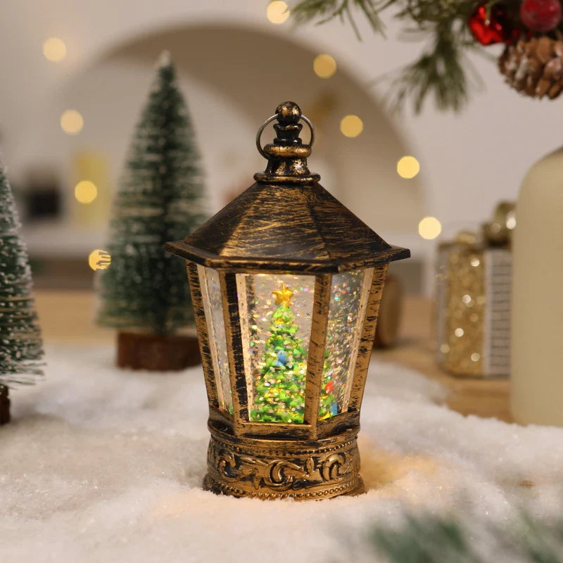 Christmas Lantern Santa Motif Warm LED Hanging Hook