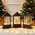 Christmas Lantern Snow Globe Built-In LED Battery-Free