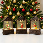 Christmas Lantern Snow Globe Built-In LED Battery-Free