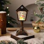 Christmas Lantern Snow Globe Effect & Warm White LED