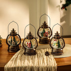 Christmas Lantern Snow Globe Metal & Glass LED
