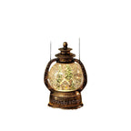 Christmas Lantern Snow Globe Metal & Glass LED