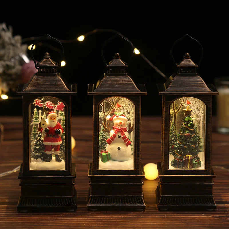 Christmas Lantern Snowman Design Warm LED