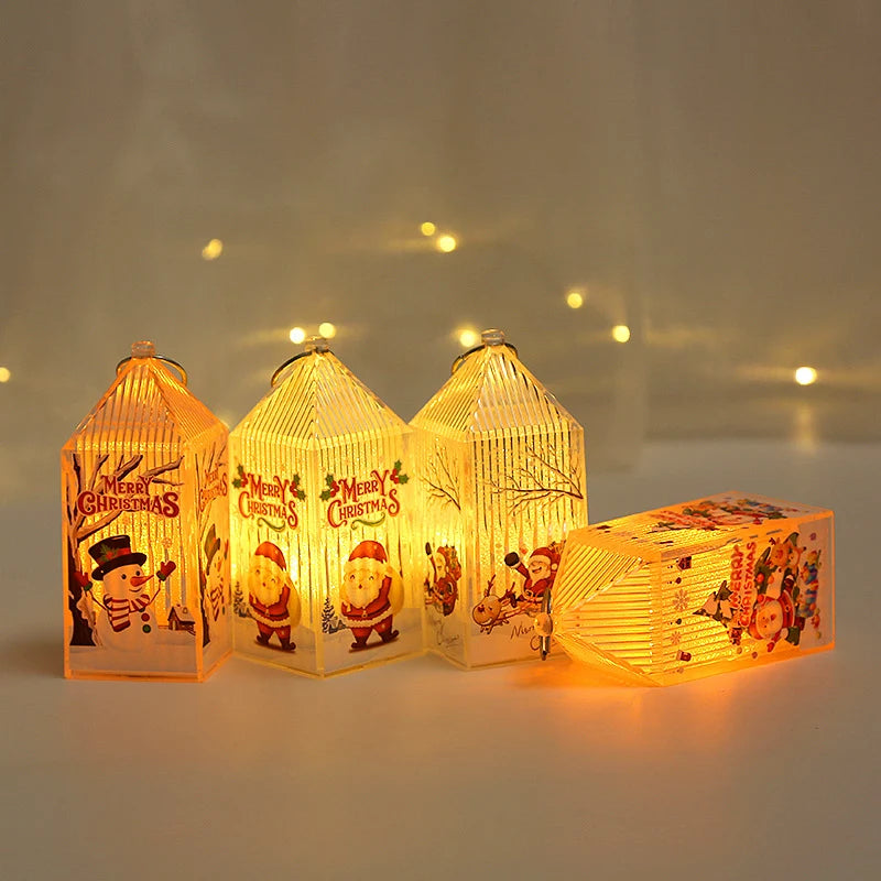 Christmas Lantern Snowman & Elk Warm LED