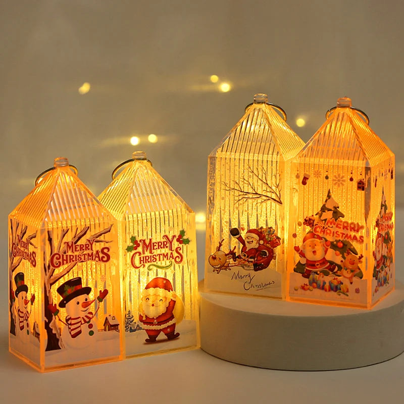 Christmas Lantern Snowman & Elk Warm LED